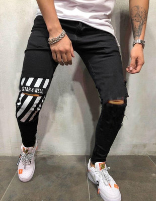 Star4well Slim Men Black Jeans