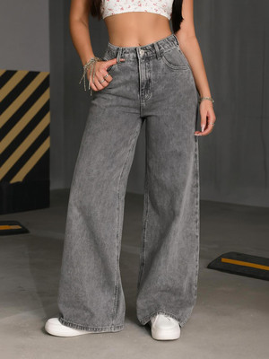 KASHIAN Loose Fit Women Grey Jeans
