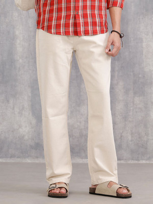 LUMINOIRE Loose Fit Men Beige Jeans