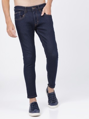 Buy Moda Rapido Men Cropped Slim Fit Blue Heavy Distressed Jeans on Myntra