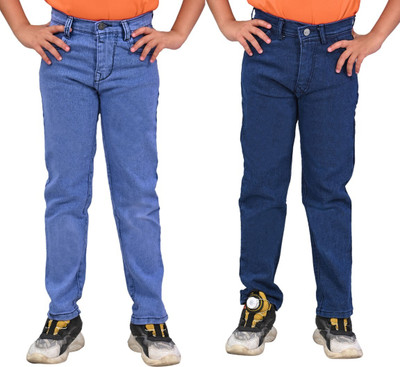 ARTVISION Regular Boys Light Blue, Dark Blue Jeans(Pack of 2)