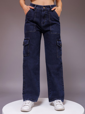 Glossia Loose Fit Women Dark Blue Jeans