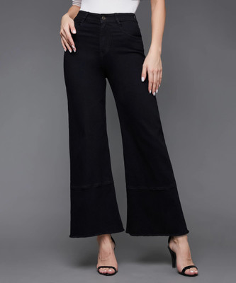 Miss Chase Flared Women Black Jeans