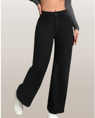 Amar Denim Straight Fit Women Black Jeans
