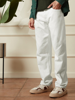 WROGN Relaxed Fit Men White Jeans