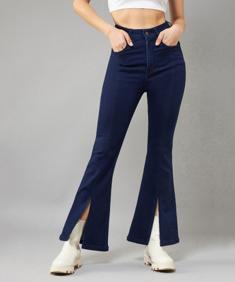 DOLCE CRUDO Boot-Leg Women Dark Blue Jeans