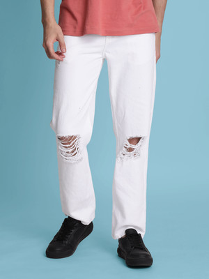 Roadster Relaxed Fit Men White Jeans