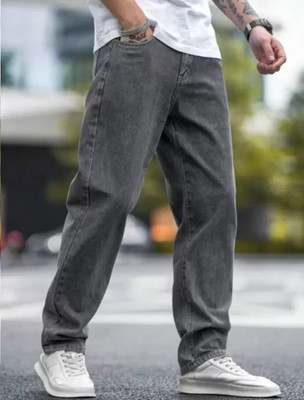 Playfeel Loose Fit Men Grey Jeans
