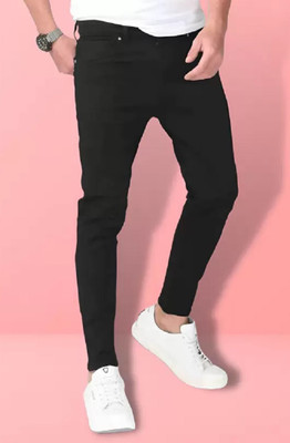 POKHINDA Skinny Men Black Jeans