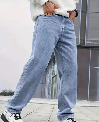 DAIME Loose Fit Men Light Blue Jeans