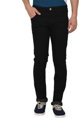 POKHINDA Skinny Men Black Jeans