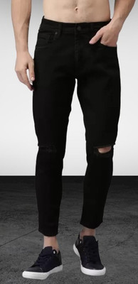 POKHINDA Skinny Men Black Jeans