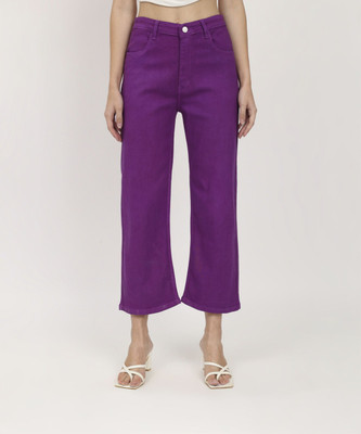 AngelFab Relaxed Fit Women Purple Jeans