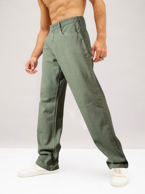 JUST BLACK Loose Fit Men Light Green Jeans
