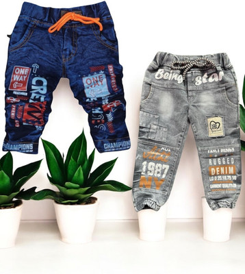 EASTWARDS Relaxed Fit Baby Boys Blue, Grey Jeans(Pack of 2)