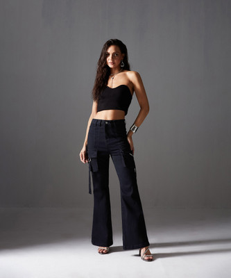 Miss Chase Boot-Leg Women Black Jeans
