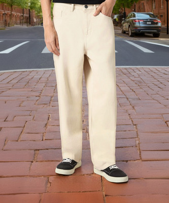 Urbano Fashion Loose Fit Men Beige Jeans