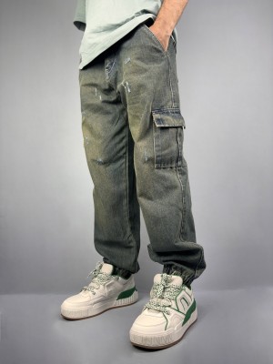 Styzon Loose Fit Men Green Jeans