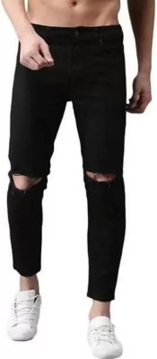 POKHINDA Skinny Men Black Jeans