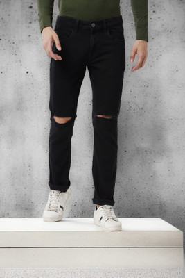 POKHINNDA Boyfriend Men Black Jeans