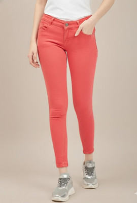 NOVIO Slim Women Red Jeans