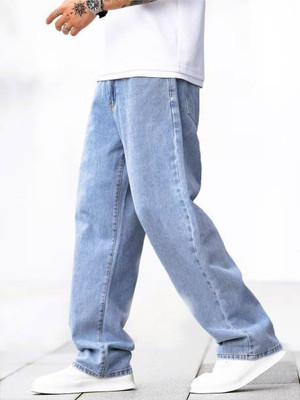 Veltick Loose Fit Men Light Blue Jeans