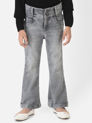 CRIMSOUNE CLUB Flared Girls Grey Jeans