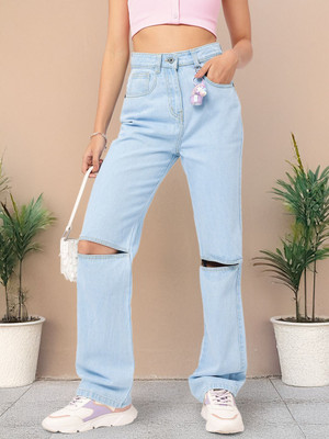 Dressberry Straight Fit Women Blue Jeans