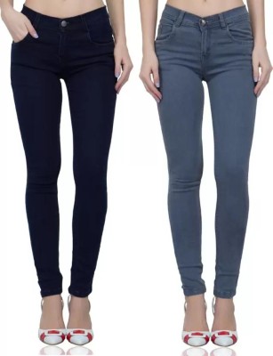 Kitty Fashion Skinny Women Blue, Grey Jeans(Pack of 2)