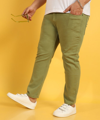 Instafab Plus Regular Men Green Jeans