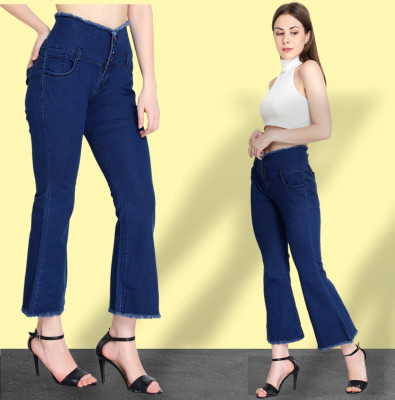 Perfect Outlet Flared Women Dark Blue Jeans