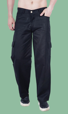 Flaring Loose Fit Men Black Jeans