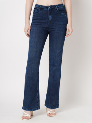 Kraus Jeans Women High-Rise Mini Flare Jeans Flared Women Blue Jeans