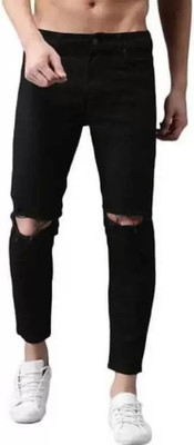 POKHINNDA Boyfriend Men Black Jeans