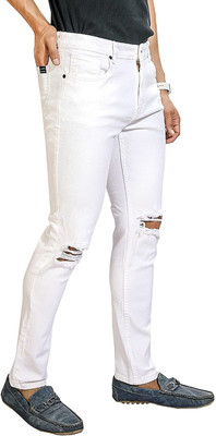 flete Slim Men White Jeans