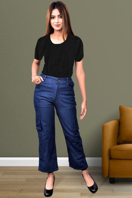 GLAMHOOD Jogger Fit Women Dark Blue Jeans