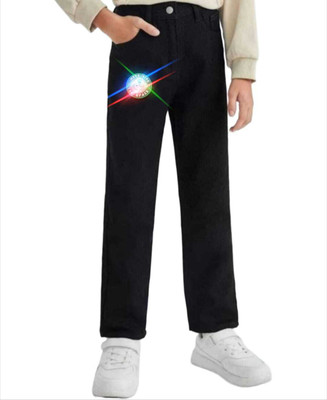 cat look Slim Boys Black Jeans