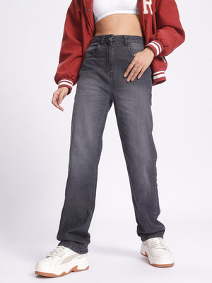 Glitchez Straight Fit Women Black Jeans