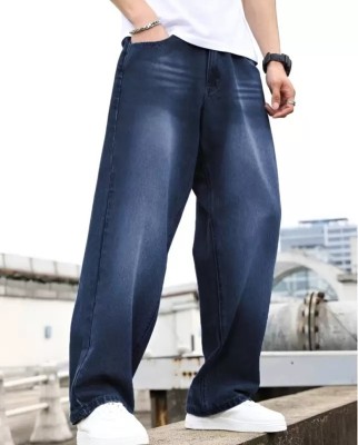 Playfeel Loose Fit Men Dark Blue Jeans