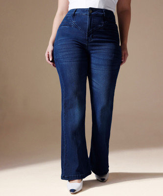 Miss Chase Boot-Leg Women Blue Jeans