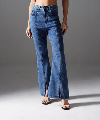 Miss Chase Boot-Leg Women Dark Blue Jeans