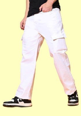 Flaring Loose Fit Men White Jeans