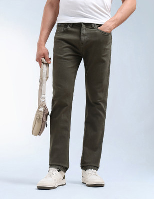 FLYING MACHINE Straight Fit Men Green Jeans