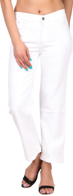 CUBE FIT Boot-Leg Women White Jeans