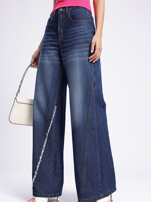 Glitchez Loose Fit Women Blue Jeans