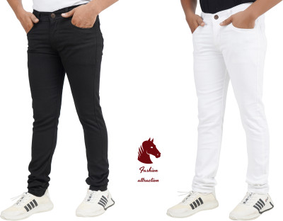 Fandom Collection Regular Men Black, White Jeans(Pack of 2)