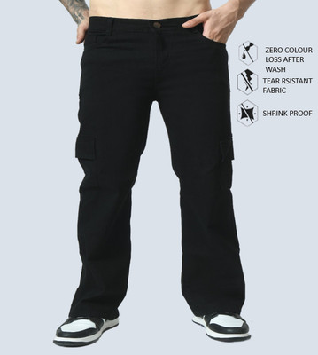 Flaring Jogger Fit Men Black Jeans