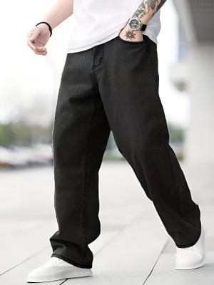 FUDE PRIDE Loose Fit Men Black Jeans