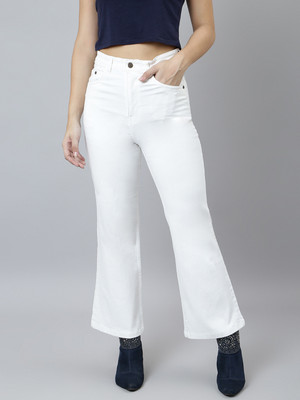 Mast & Harbour Flared Women White Jeans