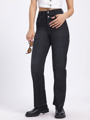 Glitchez Straight Fit Women Black Jeans